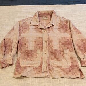 We The Free Pink Oversized Plaid Jacket